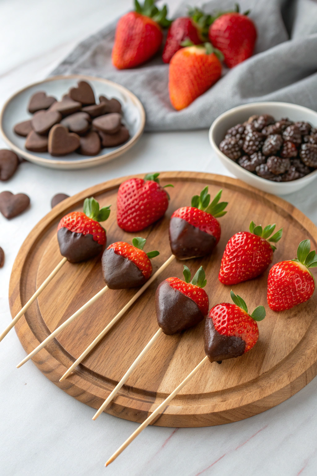 Chocolate Covered Strawberry Heart Pops Recipe