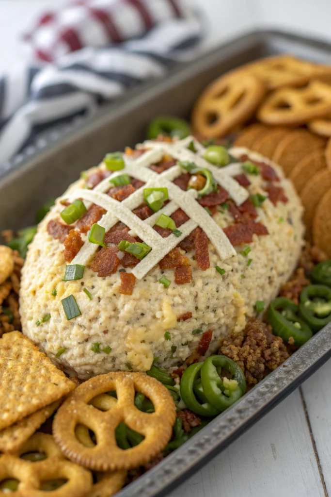 Jalapeno Popper Football Cheese Ball Recipe