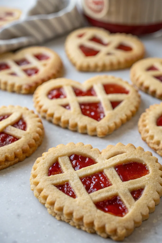 Raspberry Chia Jam Heart-Shaped Linzer Cookies Recipe