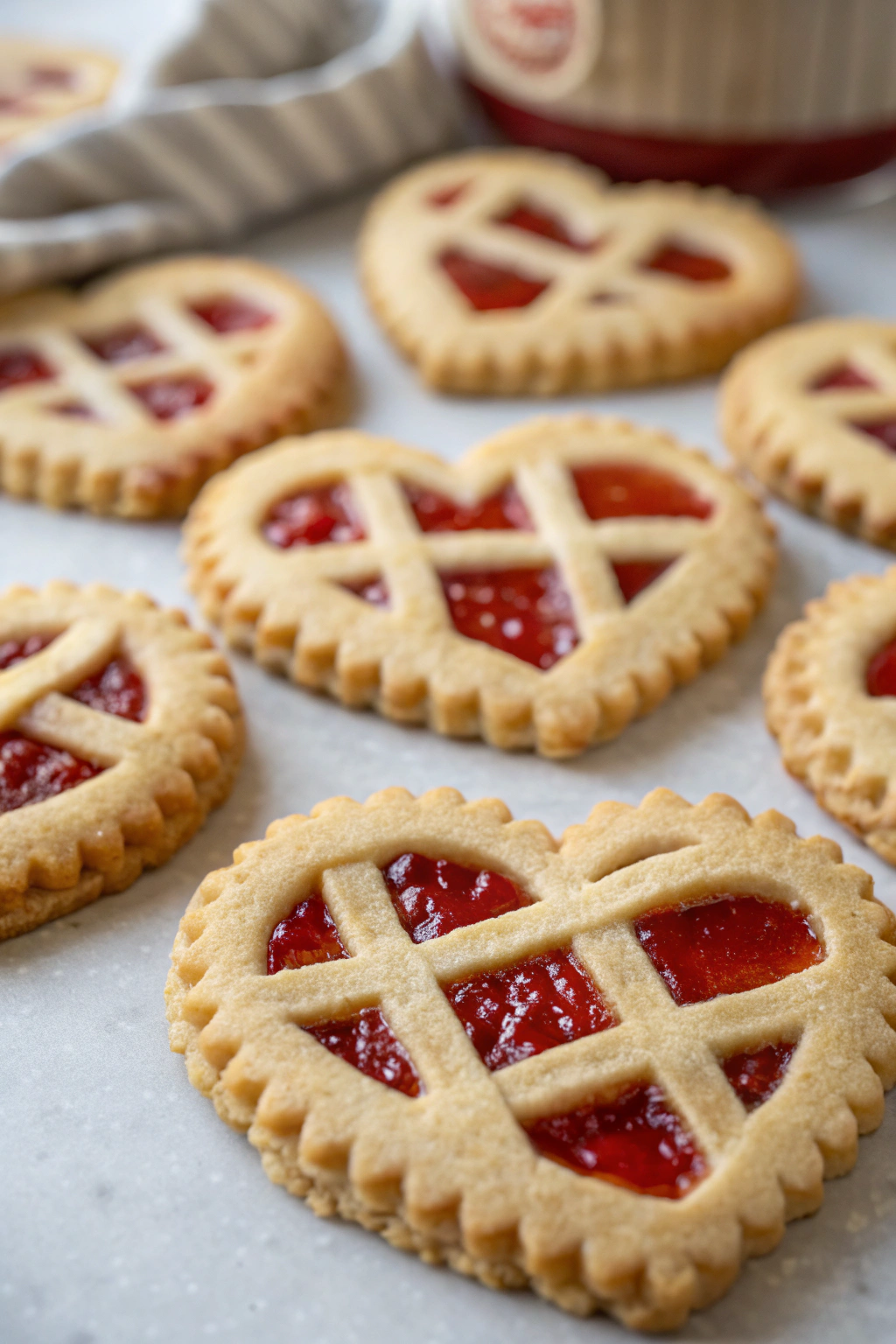 Raspberry Chia Jam Heart-Shaped Linzer Cookies Recipe