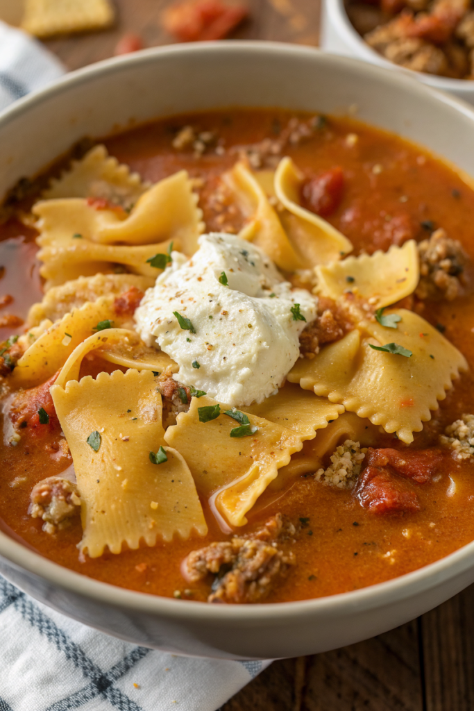 Easy Creamy Lasagna Soup Recipe