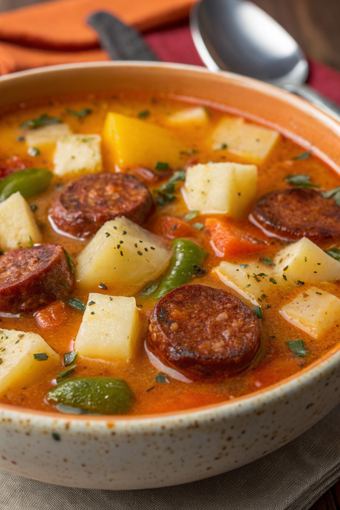 Spanish Potato Soup with Chorizo