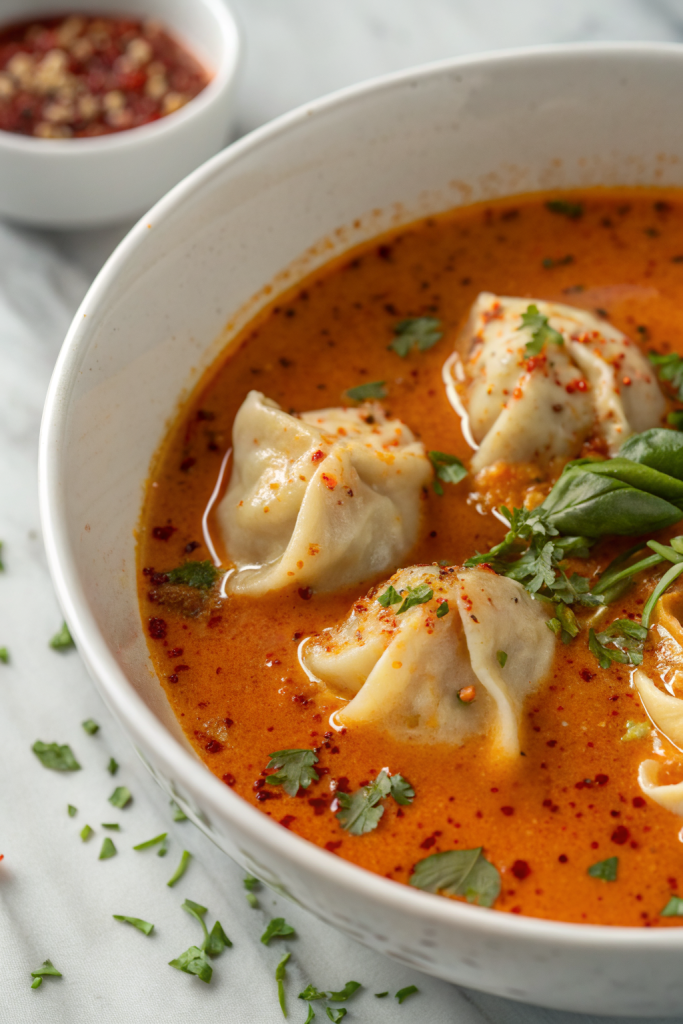 Tasty Coconut Curry Soup With Dumplings