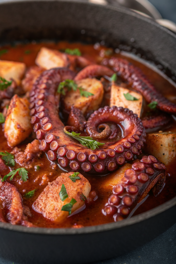 Braised Octopus with Smoky Romesco Sauce Recipe