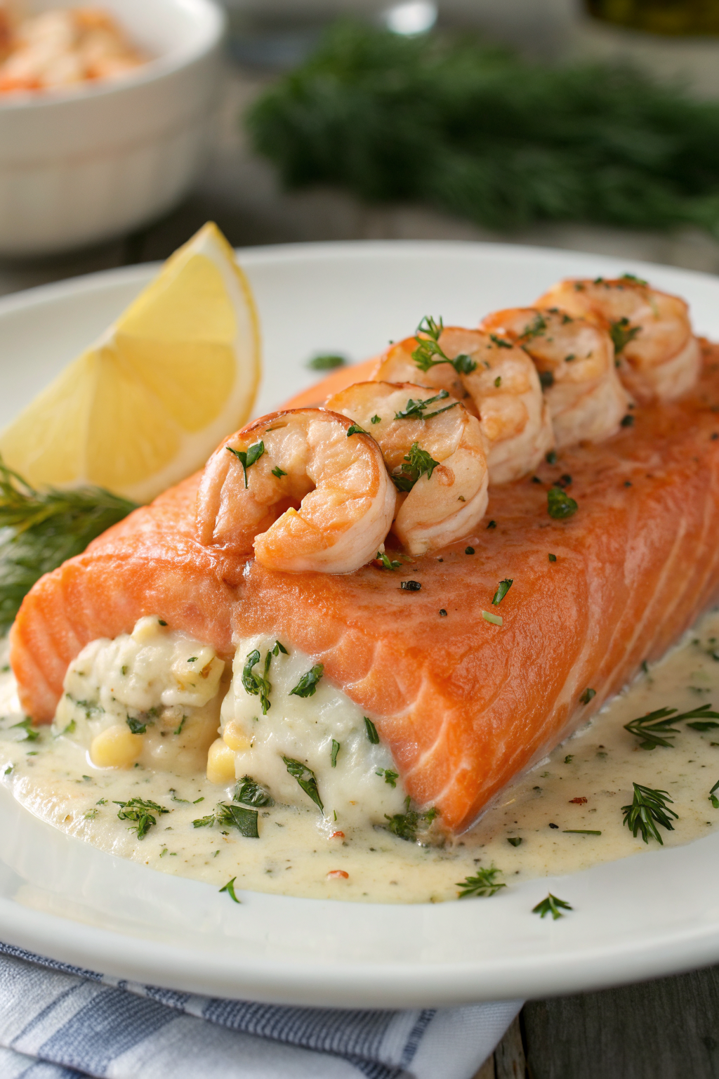 Crab and Shrimp Stuffed Salmon Recipe