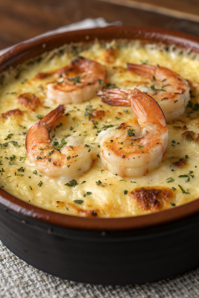 Creamy Seafood Gratin with Scallops Shrimp