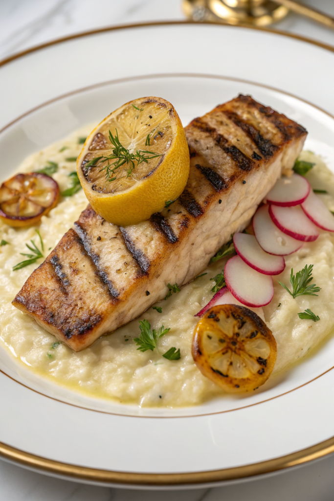 Grilled Sea Bass with Herb Butter