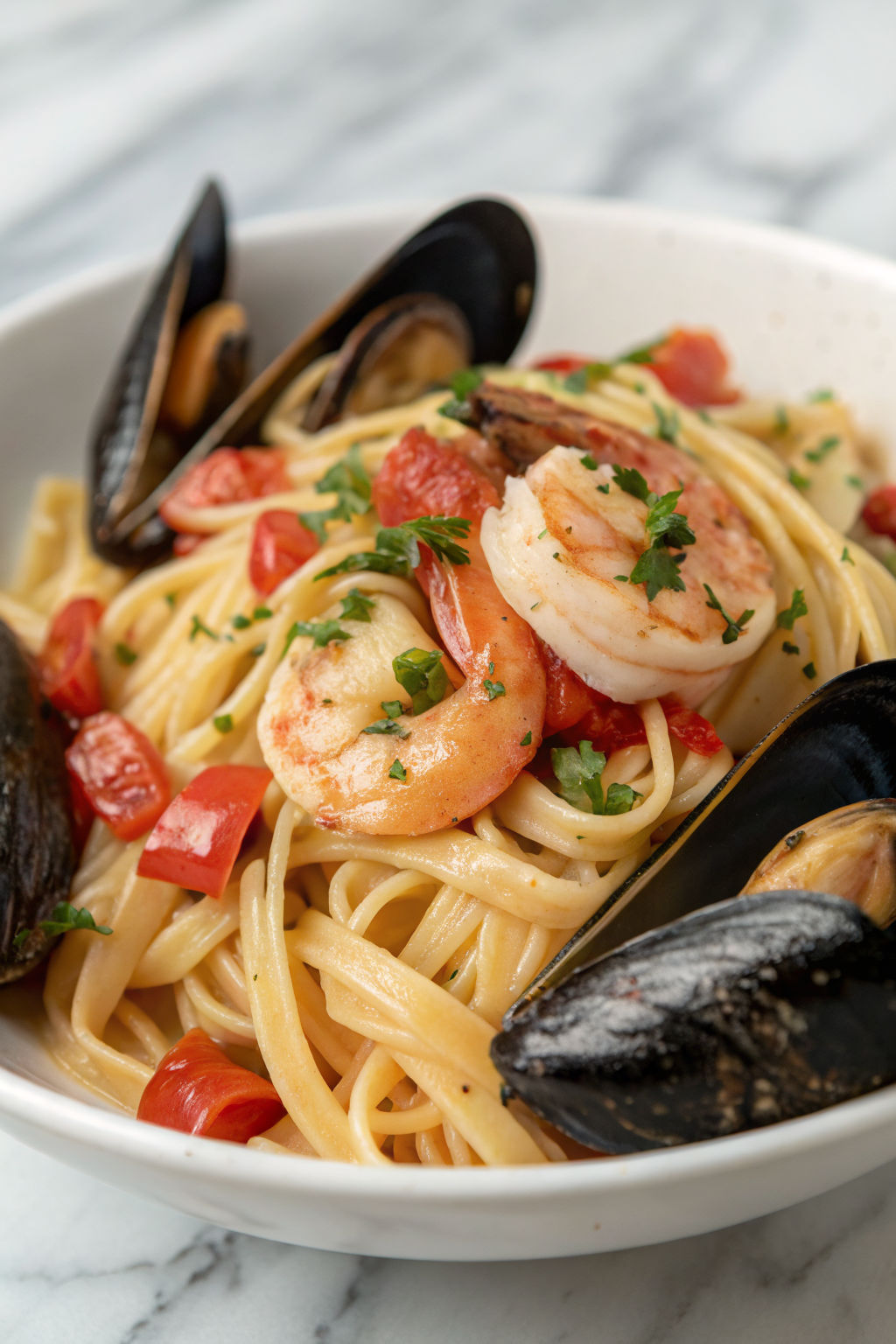 Seafood Pasta with Linguine Shrimp Mussels