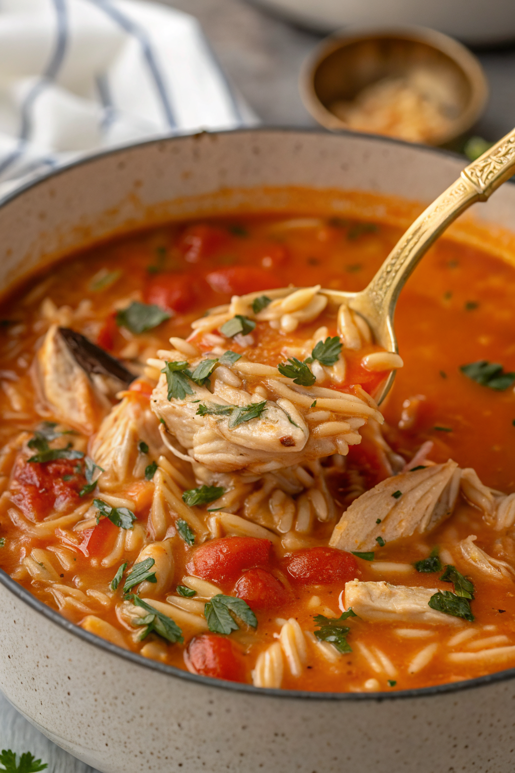 Chicken Orzo Tomato Soup Recipe