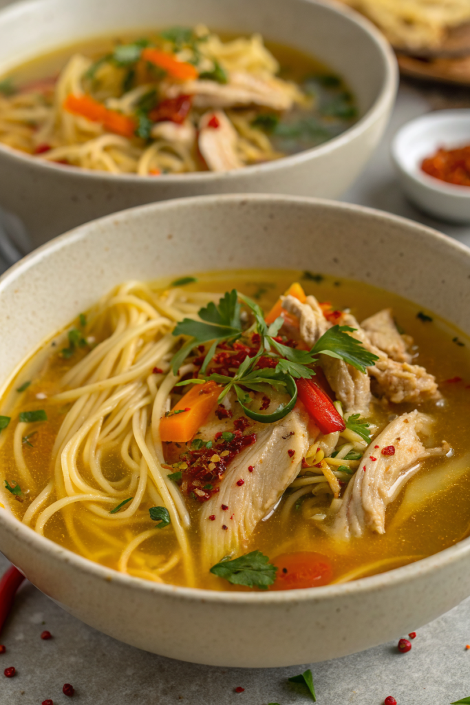Ginger Garlic Chicken Noodle Soup Recipe