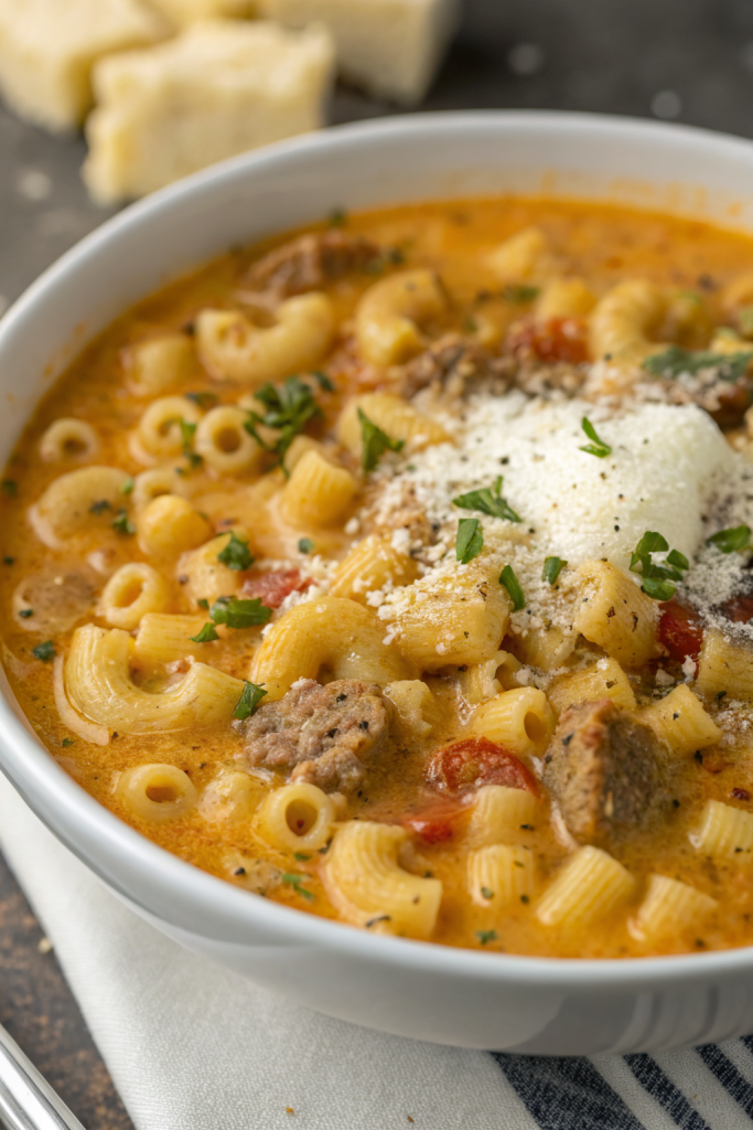 Parmesan Italian Sausage Ditalini Soup Recipe