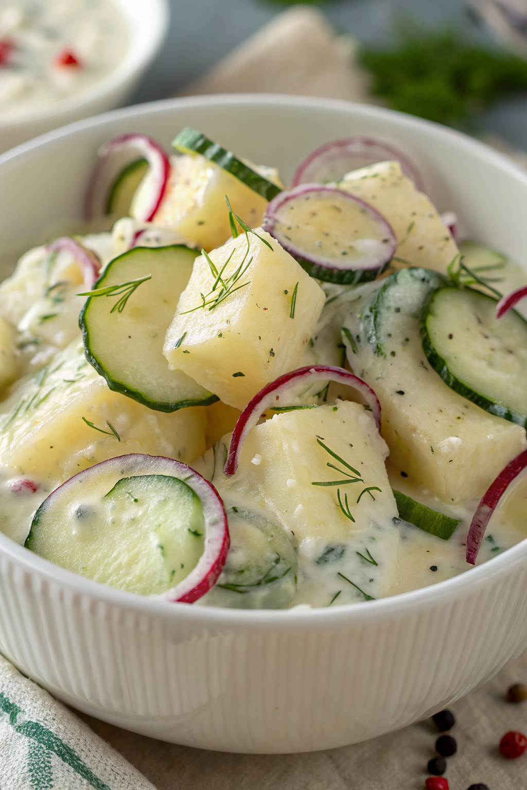 Potato and Cucumber Salad with Creamy Dill Dressing
