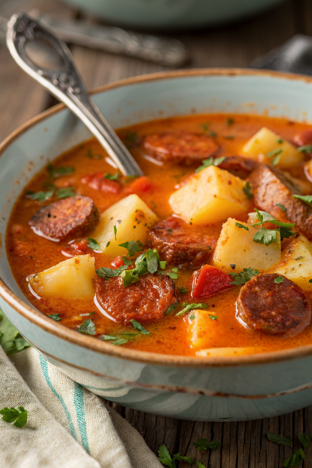 Spanish Potato Soup with Chorizo