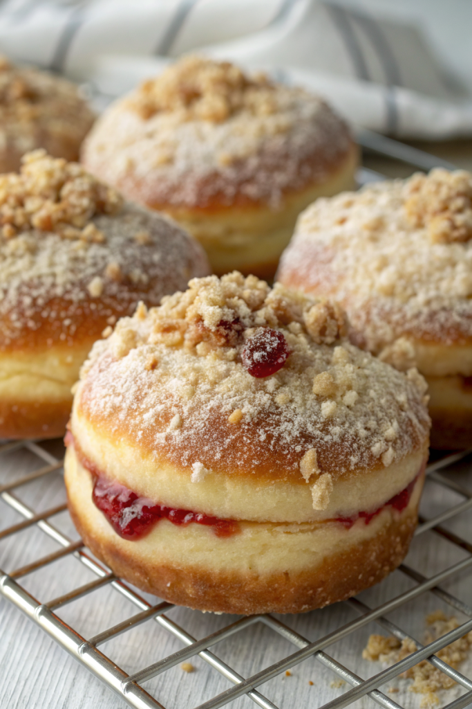 Apple Cheesecake Buns with a Crumble Topping