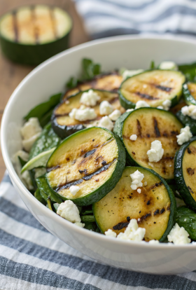Charred Zucchini Salad With Lemon Basil Pistachio Oil