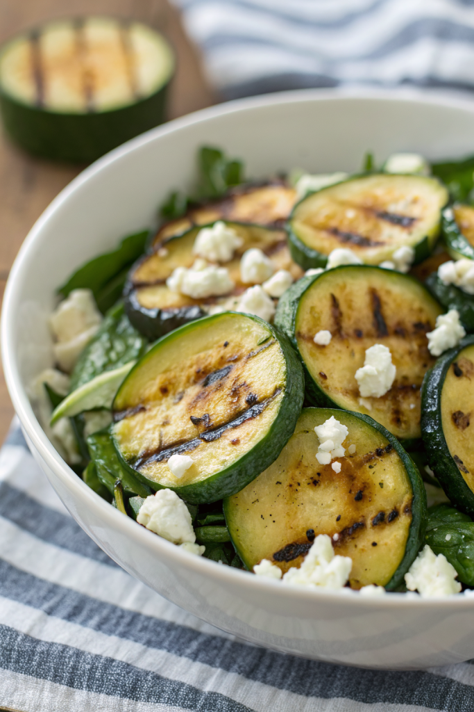Charred Zucchini Salad With Lemon Basil Pistachio Oil