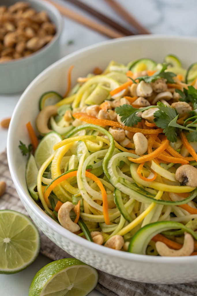 Garlic Lime Cashew Zoodles Recipe