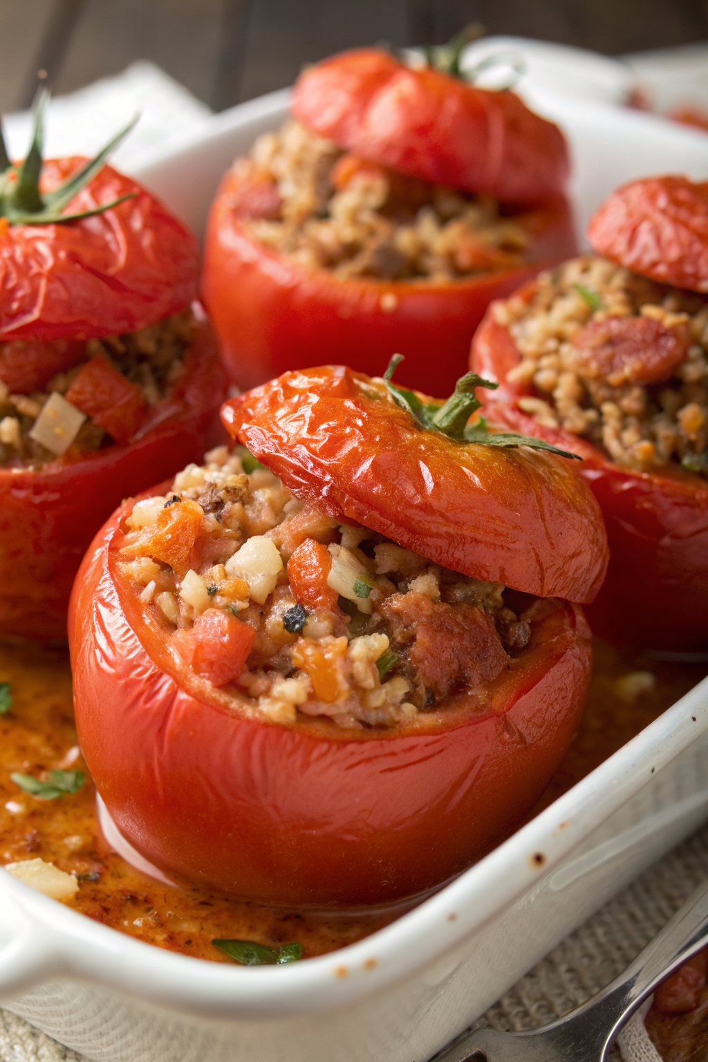 Greek Stuffed Tomatoes Recipe