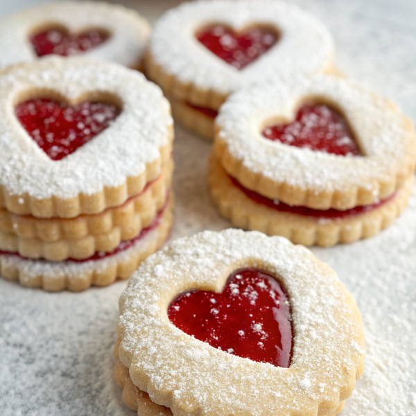 Heart Shaped Jam Cookies Recipe