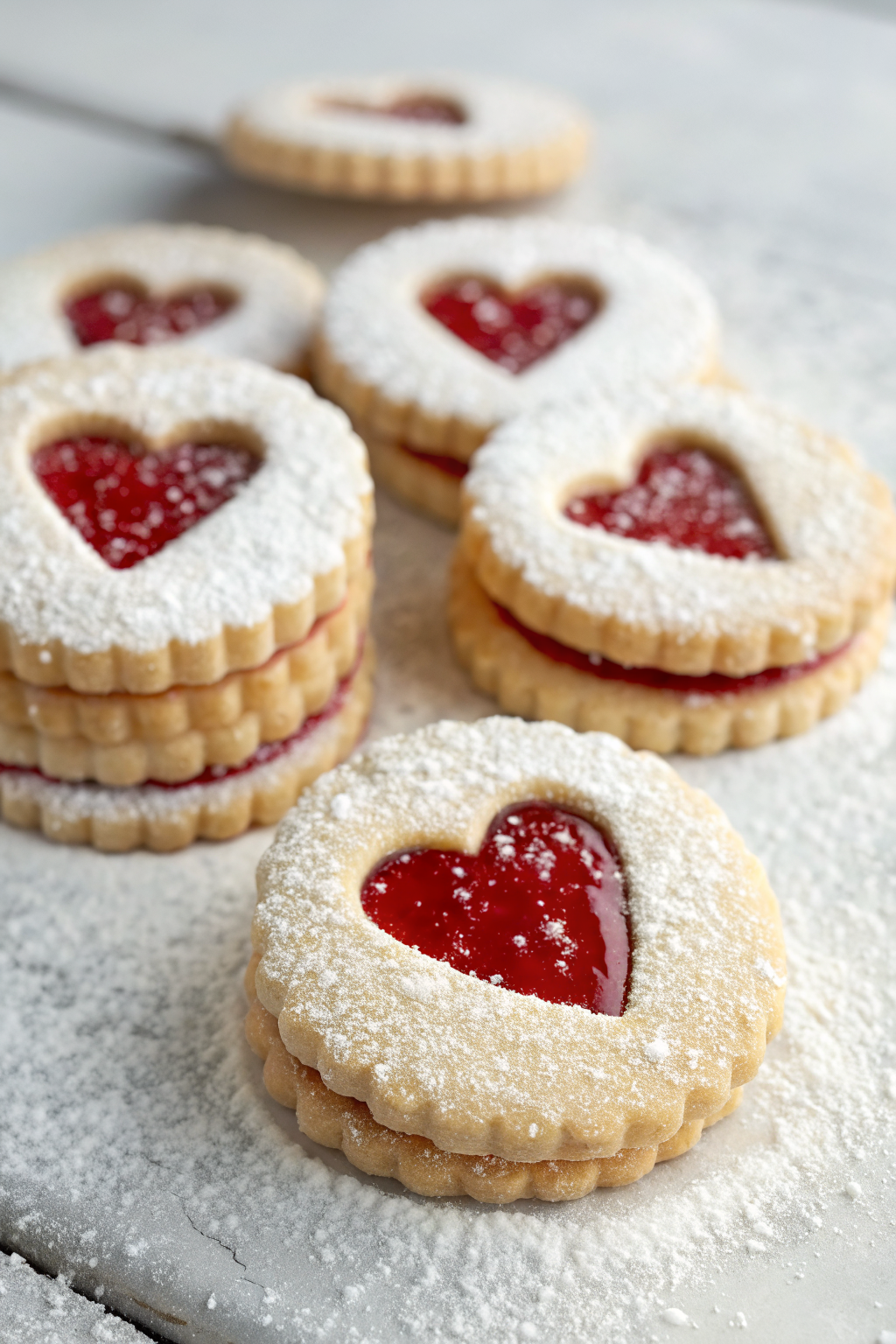 Heart Shaped Jam Cookies Recipe