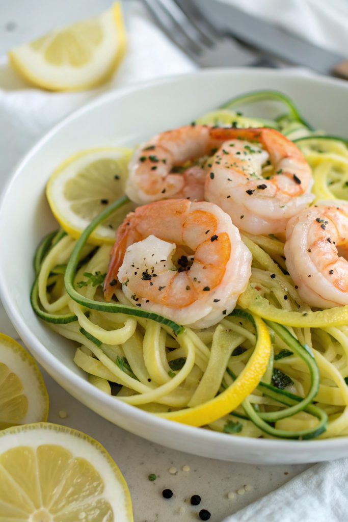 Lemon Garlic Shrimp Zucchini Noodle Recipe