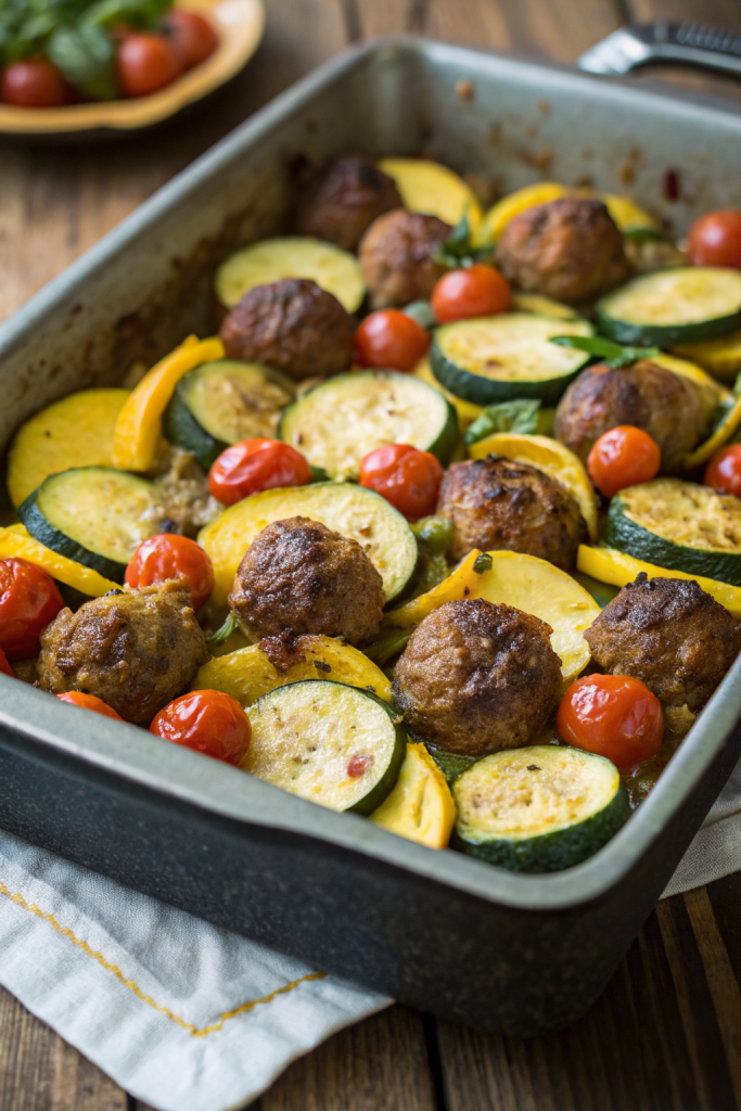 Low Carb Zucchini and Sausage Casserole