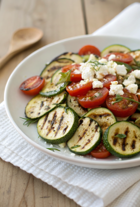 Mediterranean Style Grilled Zucchini Salad