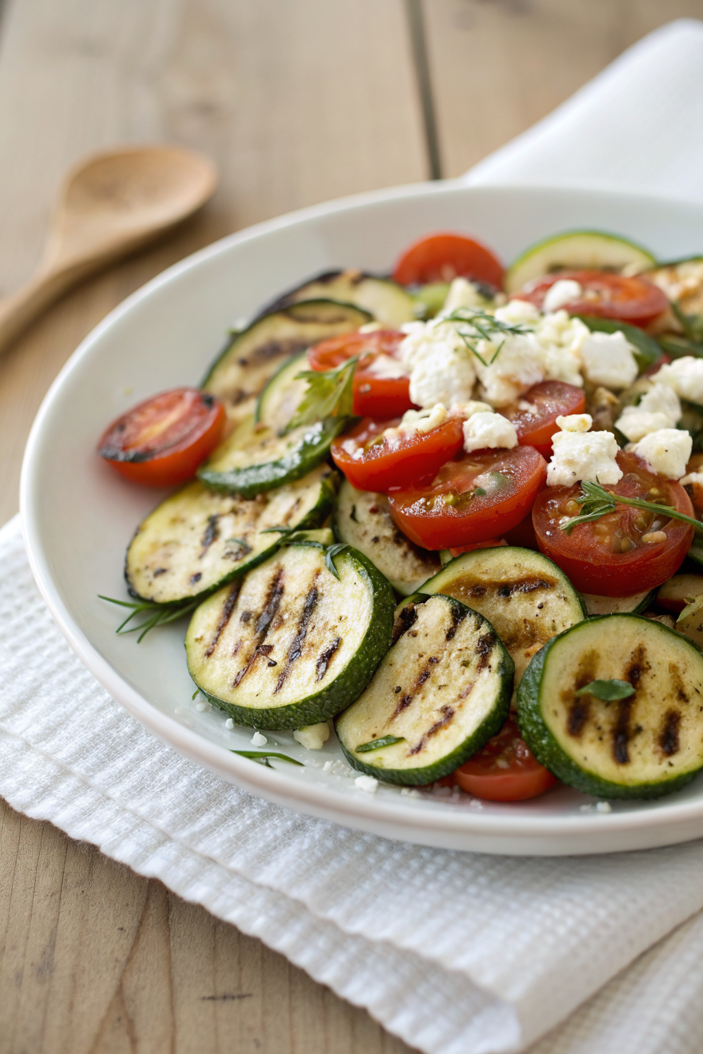 Mediterranean Style Grilled Zucchini Salad