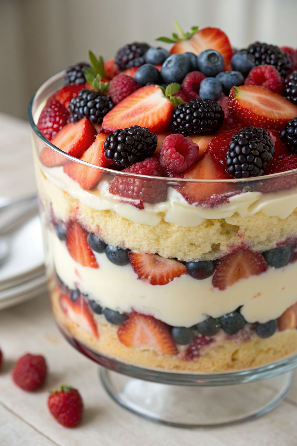 No-bake Mixed Berry Trifle Recipe