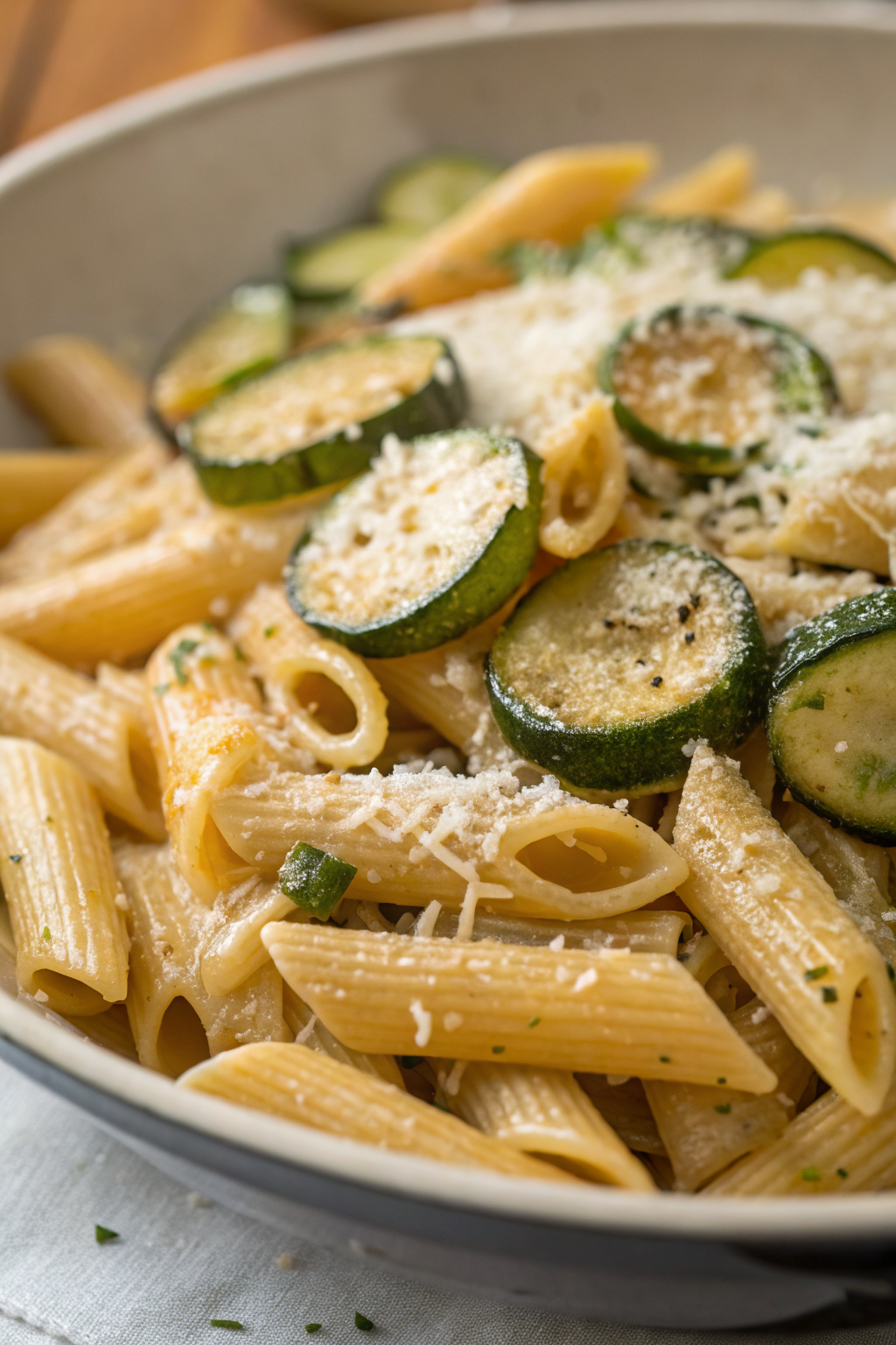 Pasta Con Zucchini with Ricotta and Parmesan