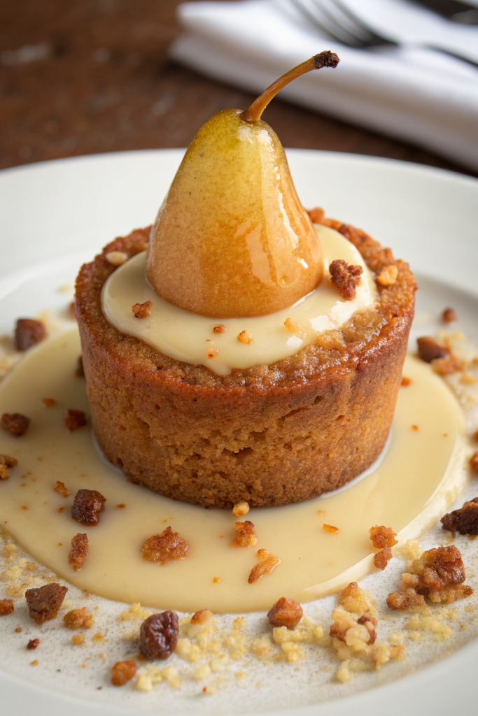 Poached Pear Cardamom Cakes Recipe