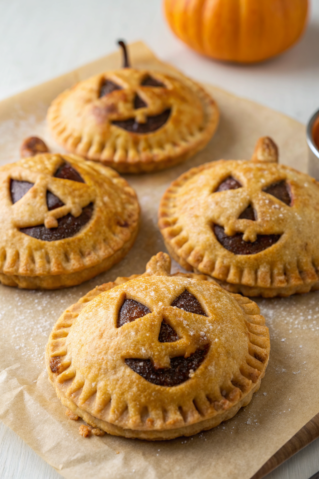 Pumpkin Shaped Mini Apple Pies Recipe