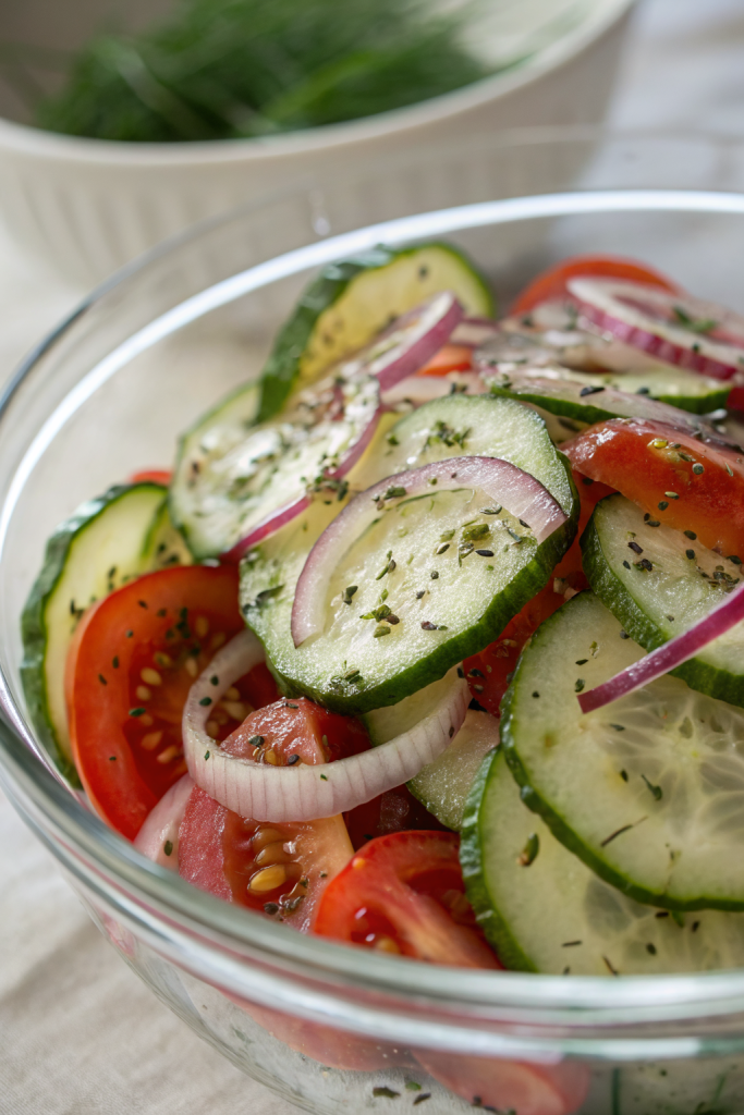 Spiced Cucumber Onion and Tomato Salad