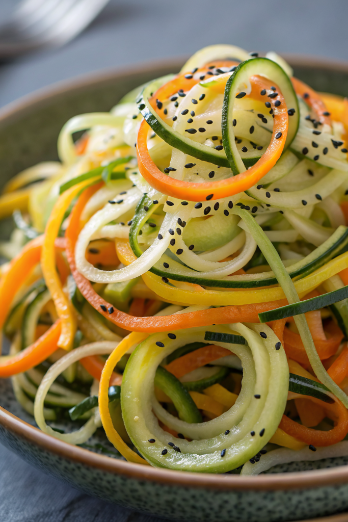 Spiralized Carrot Zucchini Salad