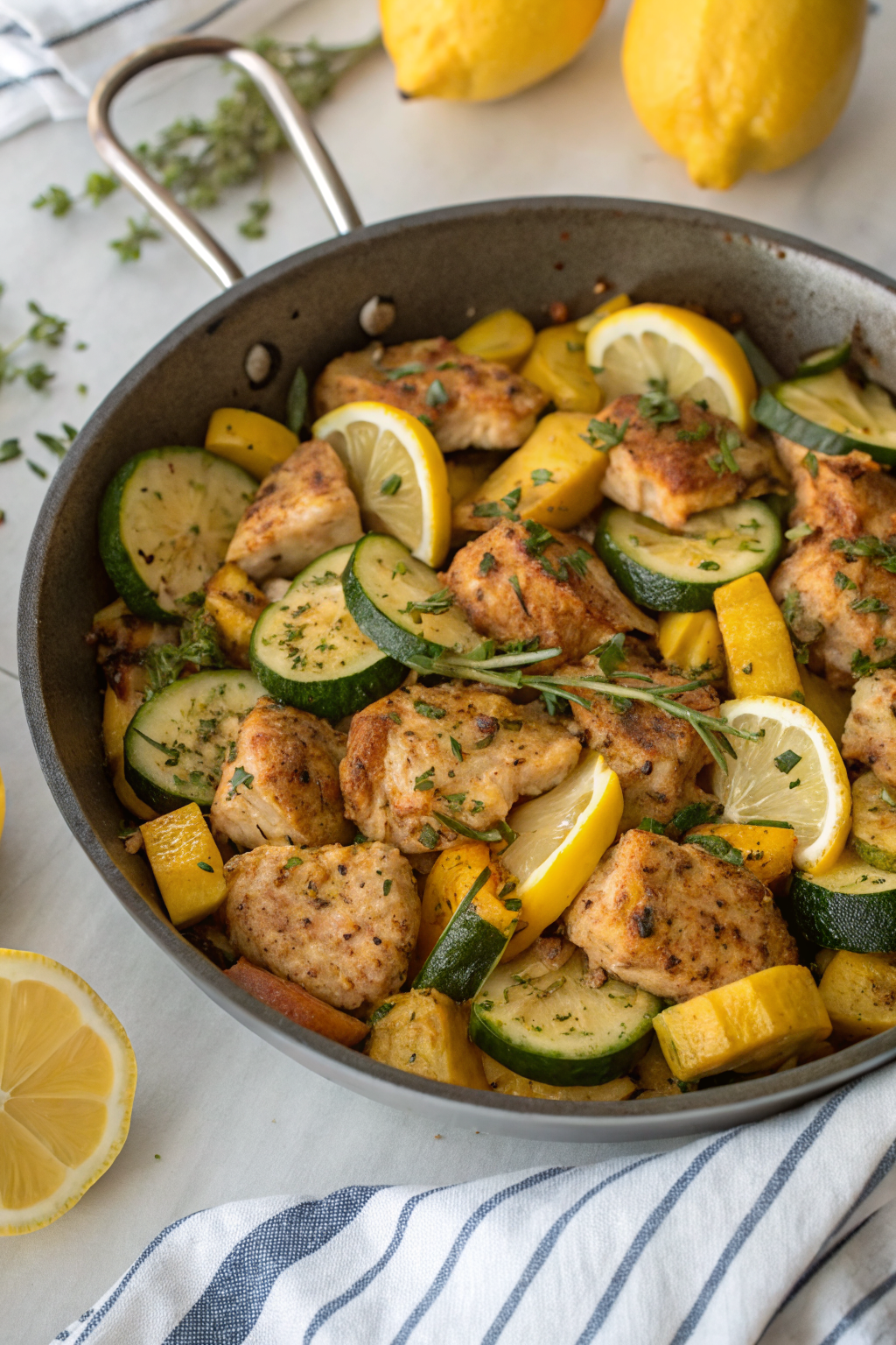 Tasty Chicken Breast with Zucchini and Squash