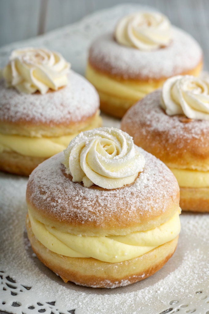 Vanilla Cream-Filled Doughnuts Recipe