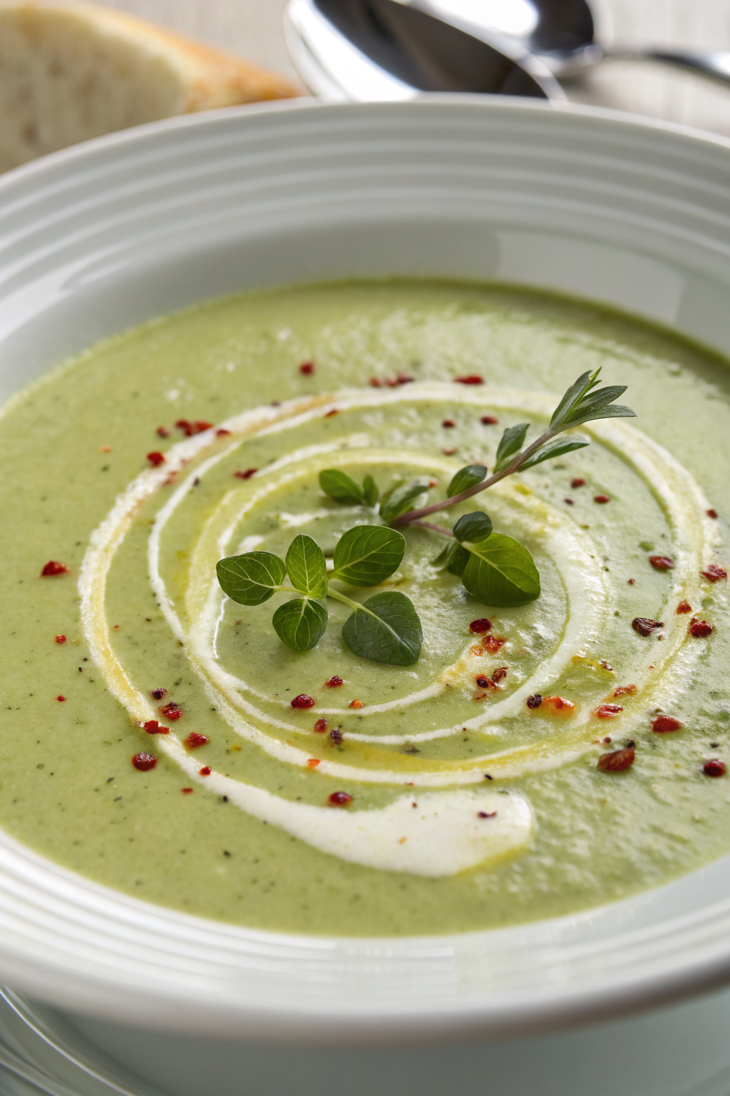 Zucchini Soup with Yogurt Lemon and Dill