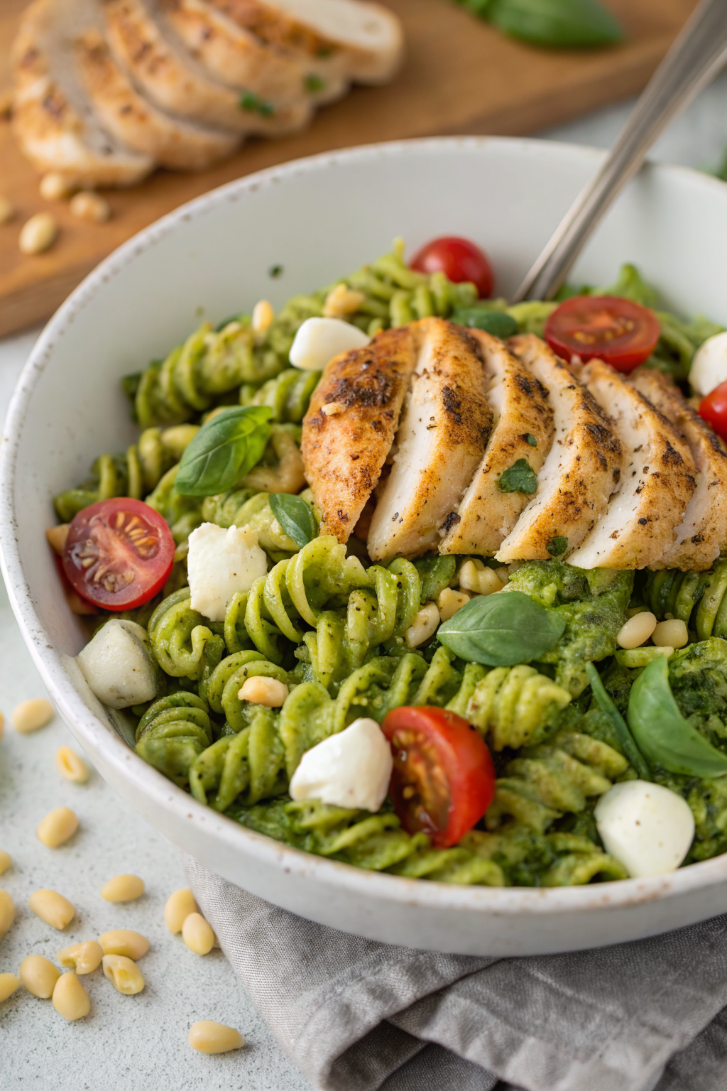 Chicken Pesto Pasta Salad
