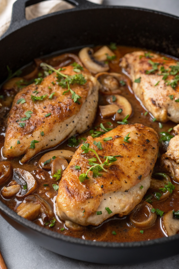 Cider Braised Chicken With Caramelized Onions Recipe