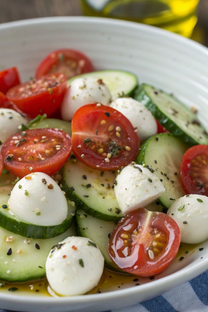 Easy Cucumber Caprese Salad Recipe
