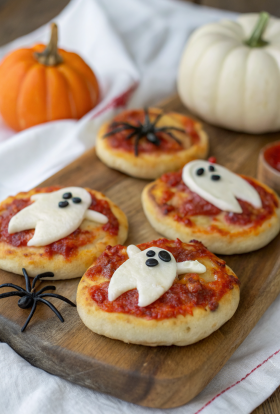 Easy Mini Halloween Pizzas Recipe