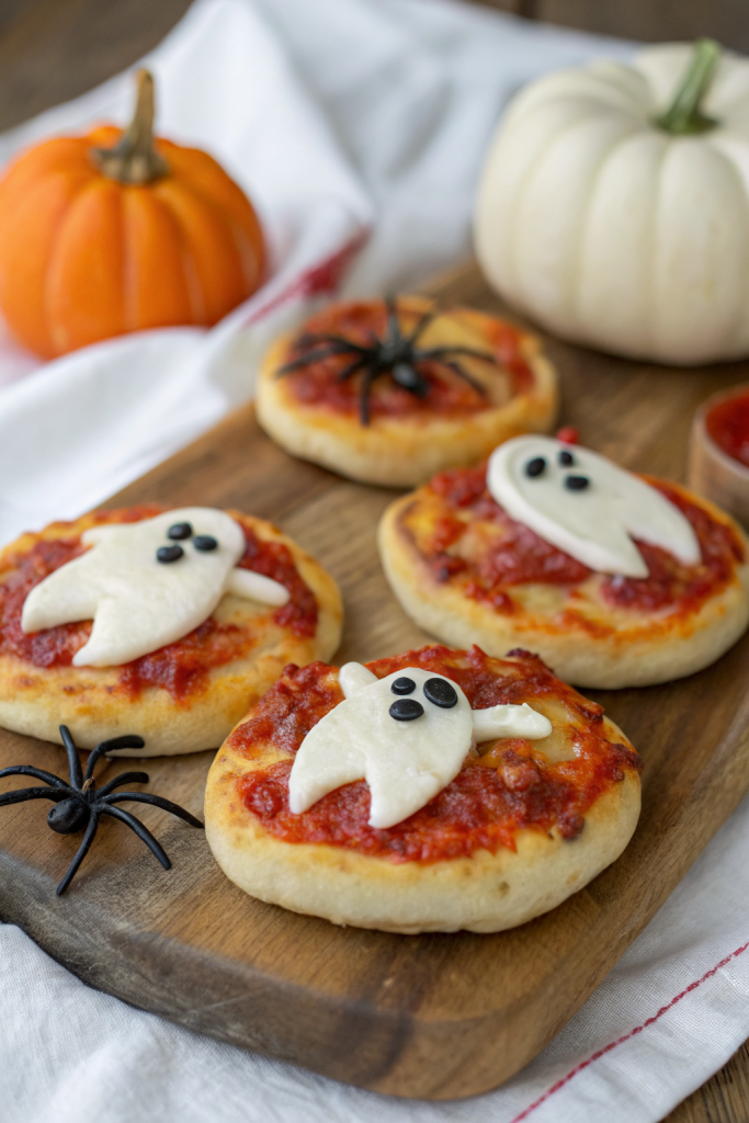 Easy Mini Halloween Pizzas Recipe