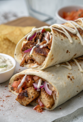 Homemade Chicken Shawarma with Yogurt-Garlic Sauce