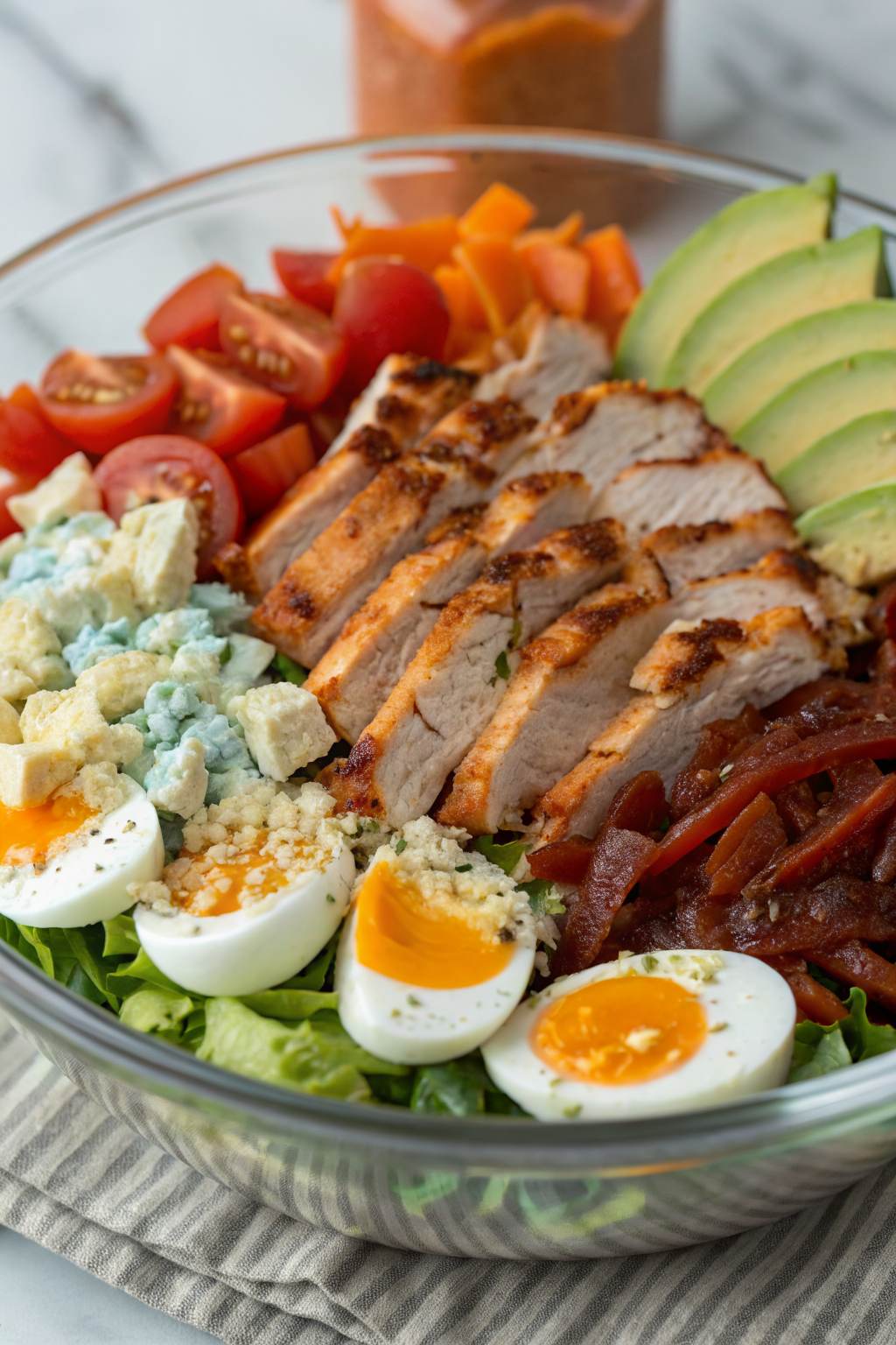 Keto Chicken Cobb Salad with Blue Cheese Dressing