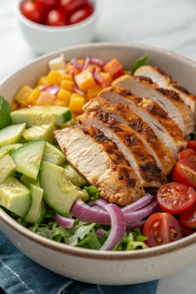Mediterranean Chicken Salad with Creamy Tzatziki