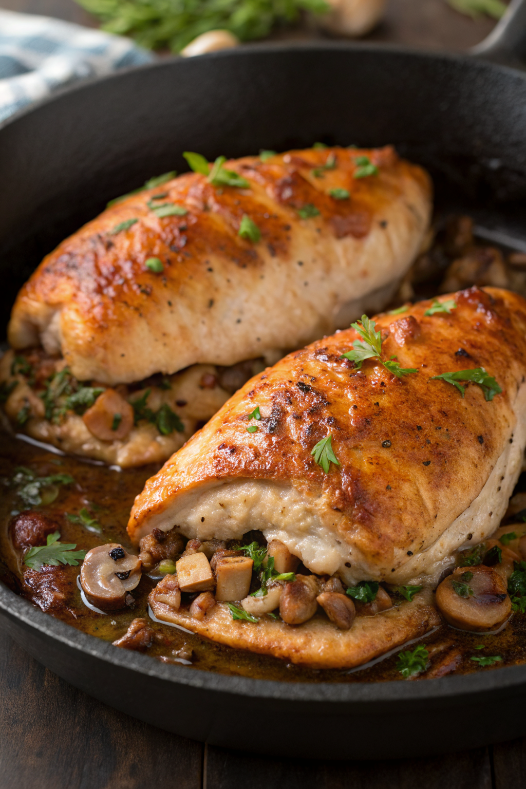 Mushroom Stuffed Chicken Breast Recipe