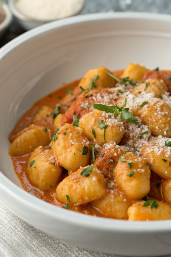 Pumpkin Gnocchi with Spinach and Sausage Recipe