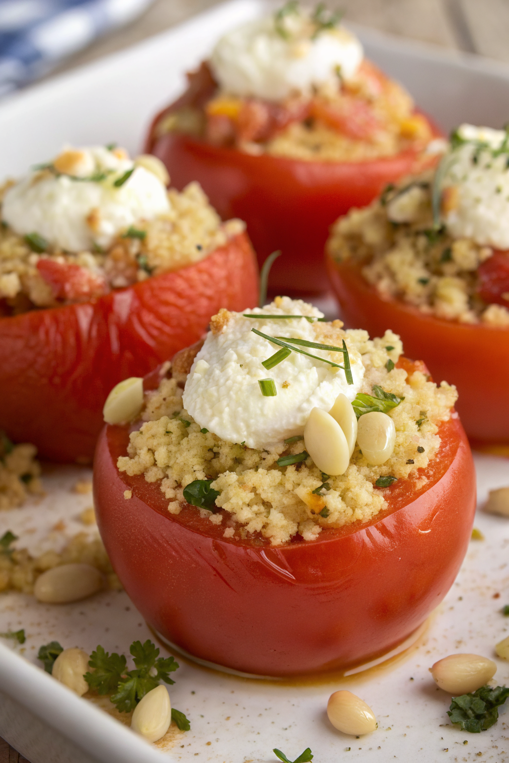 Quinoa Stuffed Tomatoes with Basil and Pine Nuts Recipe