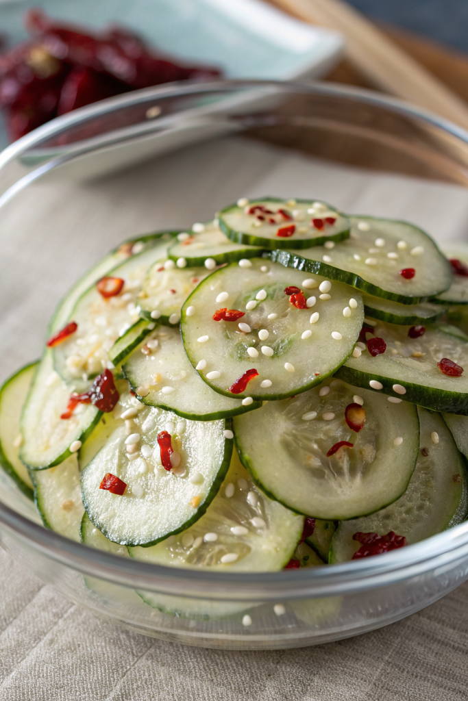 Spicy Spiral Cucumber Salad Recipe