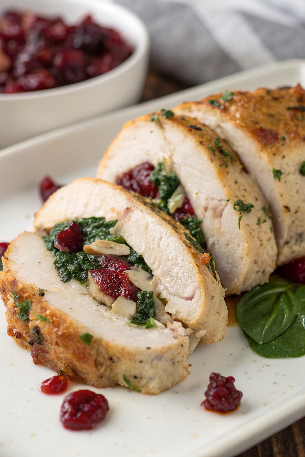 Spinach Cranberry Stuffed Chicken Breasts Recipe